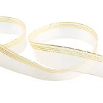 Лента капроновая (органза) 25.0 мм / 25 метров, 097 св.персиковый/золото, Blitz ORT-25