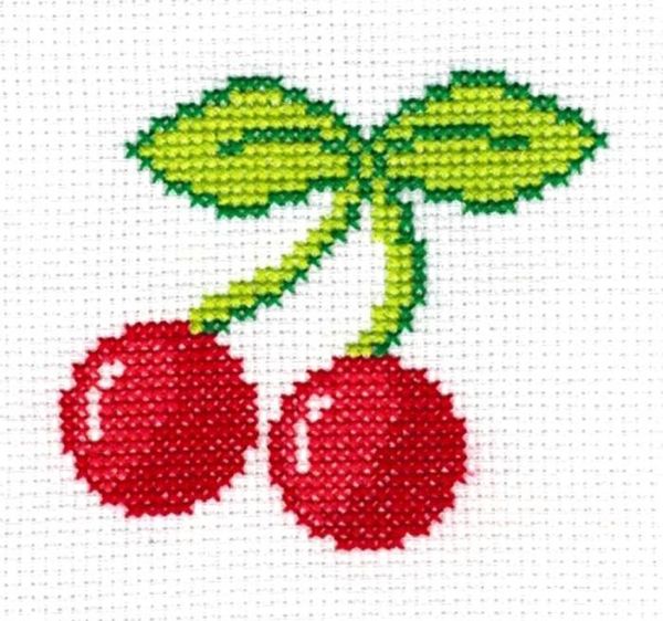 Набор для вышивания нитками Нитекс, Вишенки 7х8 см