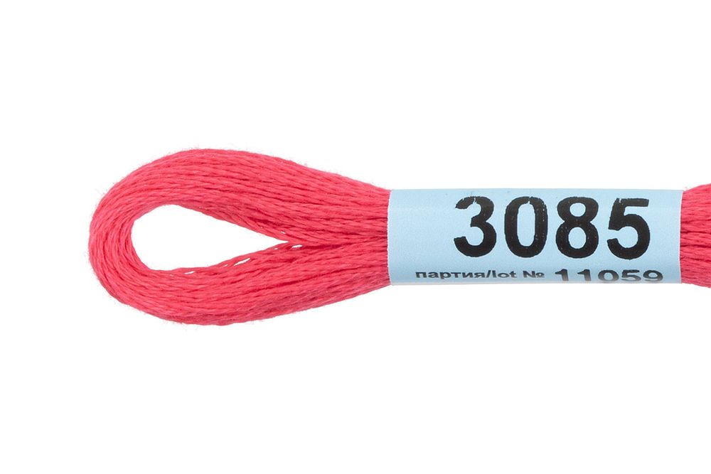 Мулине Gamma 100% хлопок, цв.3085 т.т.розовый, 24 мотка по 8 метров