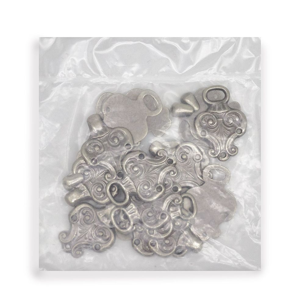 Крючки пришивные декоративные 50х19 мм, металл, т.серебро, 10 шт, BIG