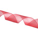 Лента капроновая (органза) 2,5см / 22,86м (26 красный)