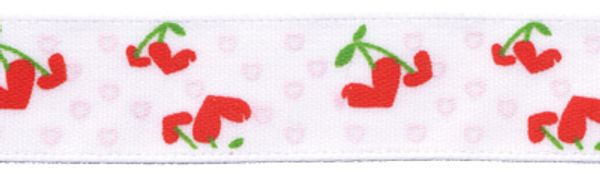 Лента атласная с рисунком 12.0 мм / 22.8±1 метра, H7/001 сердечки/белый, Gamma ALP-123