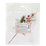 Веточка декоративная хвойная с шишкой и ягодами 30 см, 3 шт, 01, Blumentag