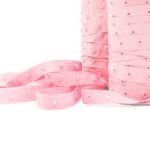 Кнопки пластиковые на тесьме (кн. ⌀ 7мм, тесьма 18 мм, шаг 1.7 см), цв.св.розовый, 45.7м