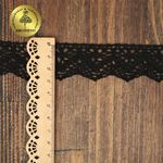 Кружево вязаное (тесьма) 32 мм, цв.черный, 25м, Kruzhevo