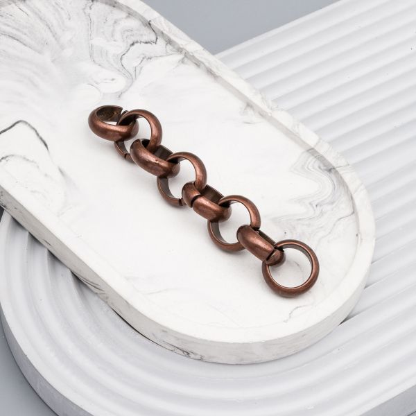 Цепь пластик 10 см, размер звена 18х18 мм, медь