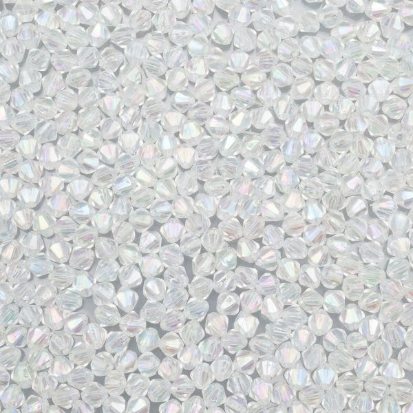 Бусины акрил ромбовидные ⌀6 мм, 500 г, 1AB прозрачный/голограмма, Astra&Craft, 77248752016