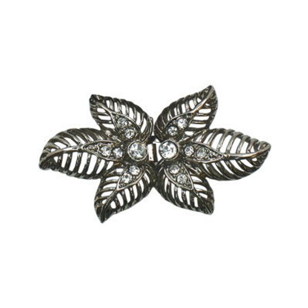 Застежка декоративная металл 50х30 мм, 2 шт, 06-5 черн.никель (серый), Micron GH 1051