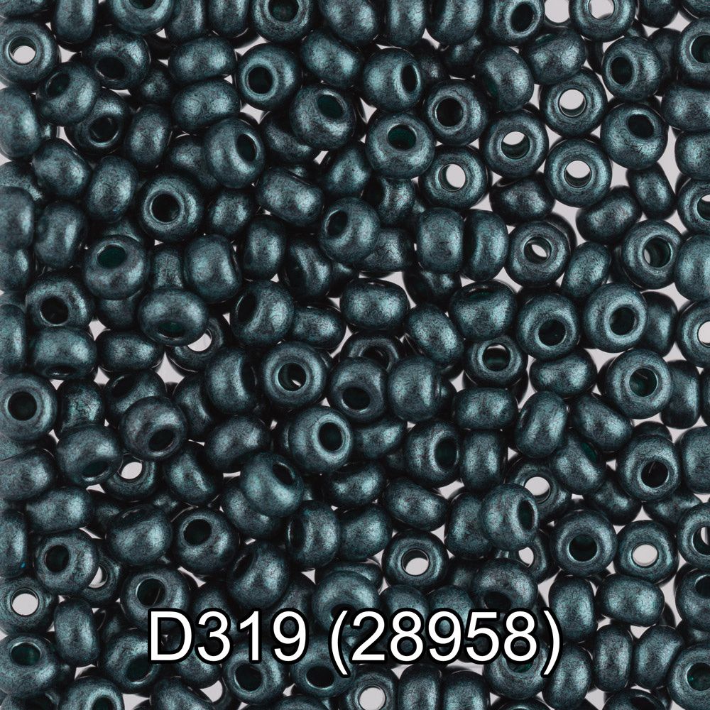 Бисер Gamma 10/0 (2.3 мм), 50 г, D319 т.зеленый, 28958, круглый 4