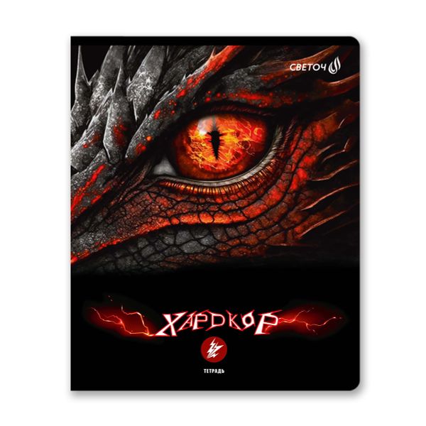 Тетрадь ученическая общая, глянцевая ламинация, A5+ 48 л. на скобе 65 г/м², белизна 100 %, 10 шт, клетка, 00989 Хардкор, Светоч 48Т11