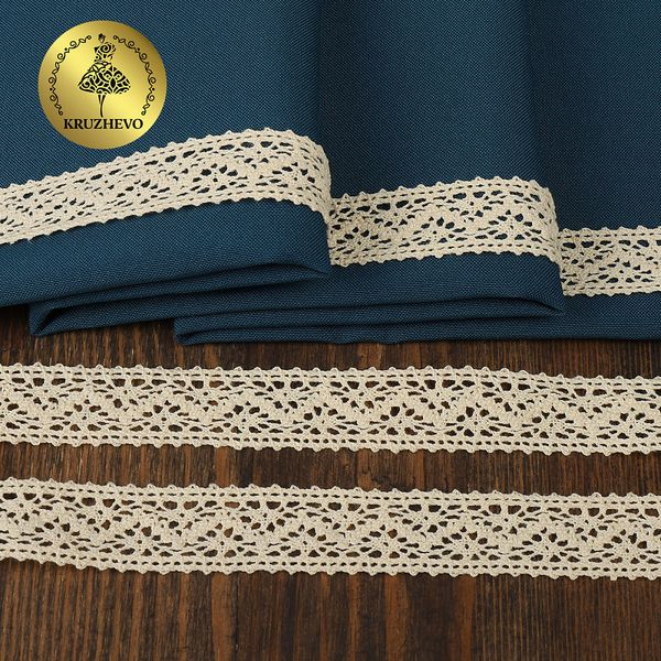 Кружево вязаное (тесьма) 20 мм / 10м, 5237 Тонкая нить цв.01 натуральный, Kruzhevo