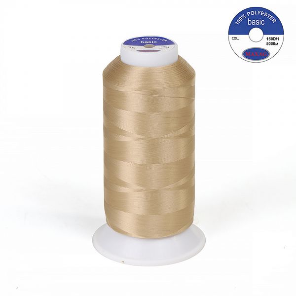 Нитки эластичные текстурированные Max 150D/1, 5000 м, 90г, 373 бежевый, 1 катушка