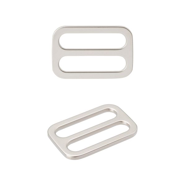 Пряжка регулировочная металл литая плоская 20.0 мм (25х17мм), никель матовый, МВ2343, 6 шт