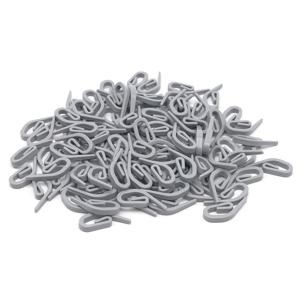 Крючки шторные для карниза 26.5 мм, улитка усиленные, пластик, серый, 100 шт/упак