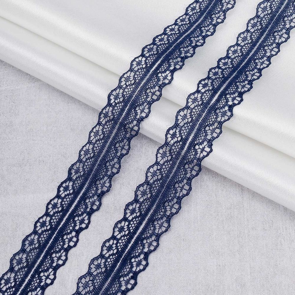 Кружево капроновое 30 мм, / 13.72 метра, 19 индиго