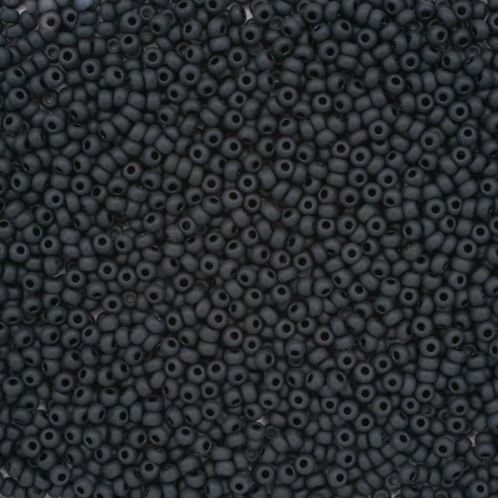Бисер Preciosa непрозрачный черный матовый 10/0 (2.3 мм), круг.отв., 500гр, 331-39001-10/0-23980