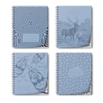 Тетрадь общая с пластик. обложкой, ч/б запечат. титульн. лист, 180 мкр, Pastel A5+ 60 л. на гребне 65 г/м², белизна 100%, 4 шт, клетка, 000666 Васильковая, Светоч ТЕТ60-001