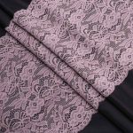 Кружево бельевое эластичное 300 мм / 3.4 метра, цвет пудровый