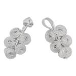 Сутажная застежка, 8 см (серебро), NO.2, 5 шт