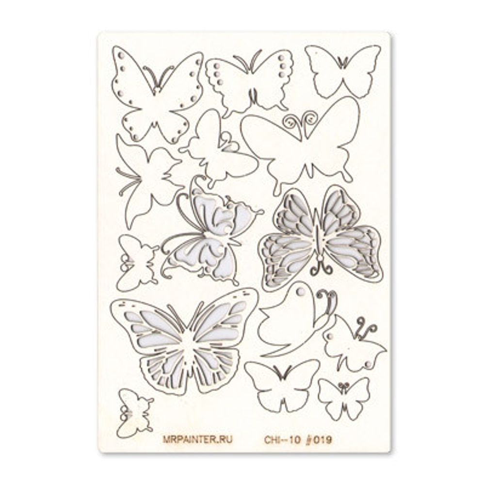 Чипборд 11.5х16.5 см, 1 шт, 19 Бабочки, Mr.Painter CHI-10