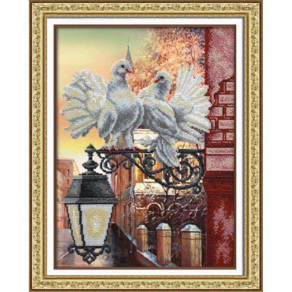 Набор для вышивания бисером Паутинка, Горубки 28х38 см