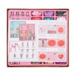 Сет №2, midi, пластиковые кнопки и металлические, цвета в ассортименте и ручной пресс, New Star (розовый)