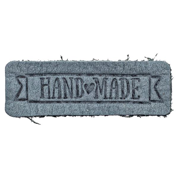 Термоаппликация из кожи Hand Made 5,65х1,8см, 100% кожа, 55 светло-серый