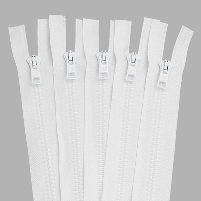 Молния трактор Arta Т6 (6 мм) 2 зам., разъем., 75 см, цв. 001 белый, уп.5 шт