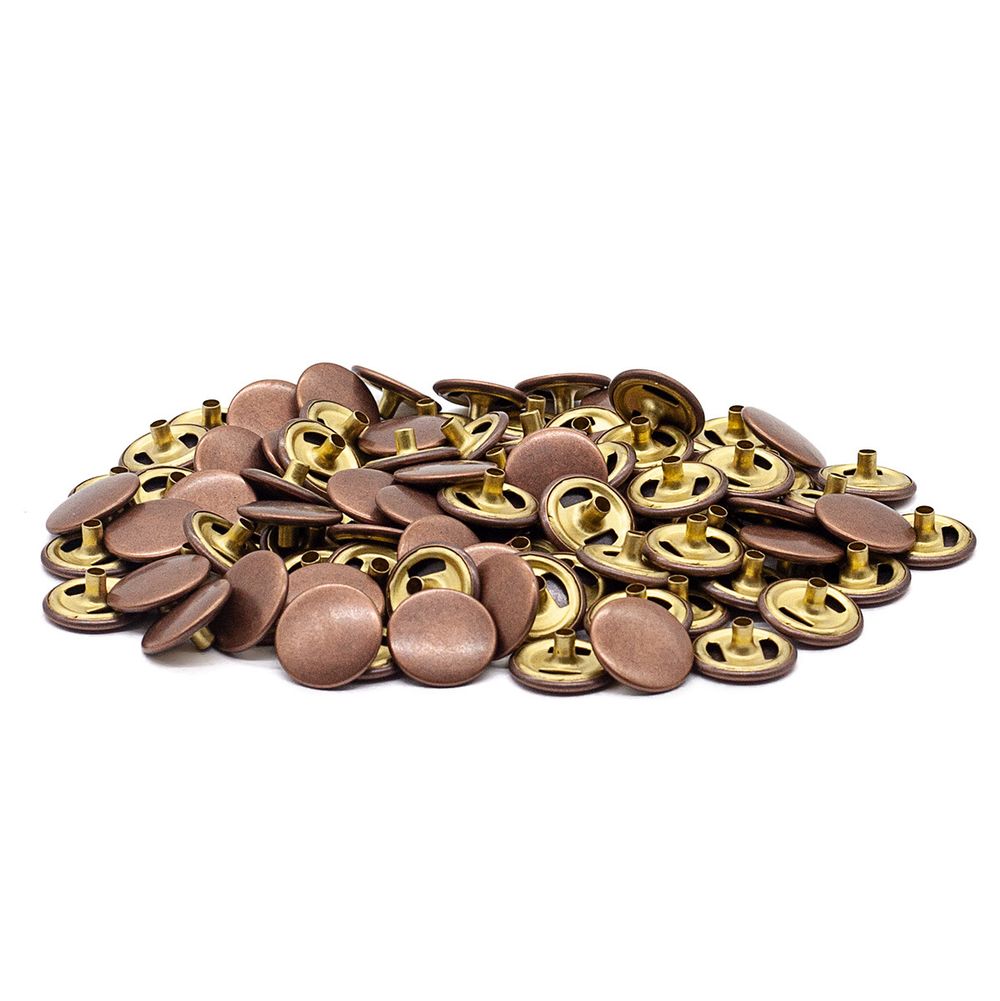 Часть кнопки Альфа (S-образная) ⌀15 мм (A-часть), ⌀15 мм (A-часть), 5/15, (A-часть) цв.металл, медь, 100 шт, BIG