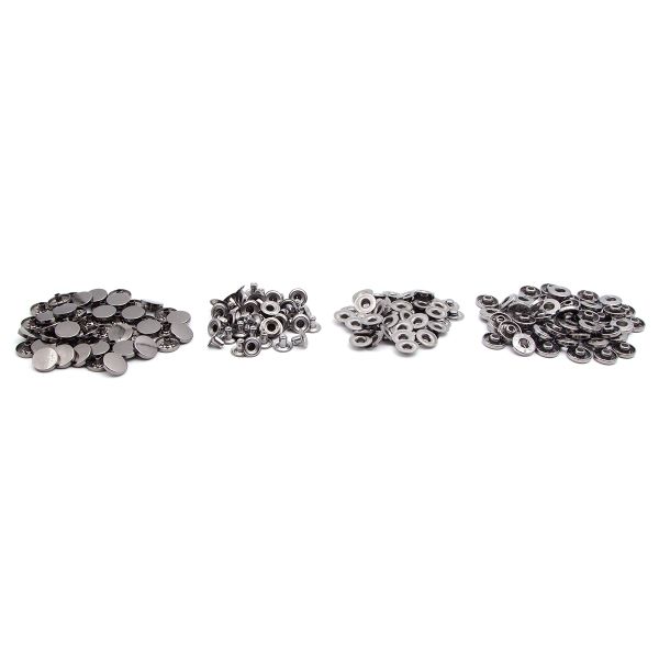 Кнопка Альфа (S-образная) ⌀15.0 мм, ≈50 шт, №54, Таблетка, МЕТАЛЛ, чер.никель, NEW STAR