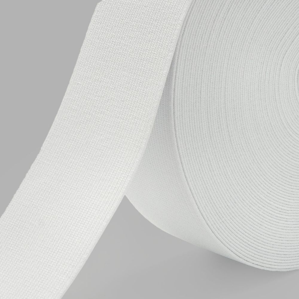 Резинка тканая 50.0 мм / 20 метров, 27.8 г/м, белый