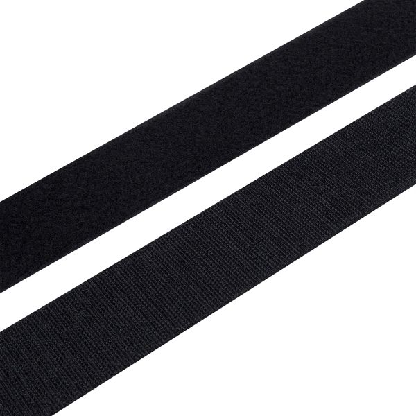 Лента контактная липучка (велкро) клеевая 50 мм, / 25 метров, черный, ПАРА (крючок+петля), качество 