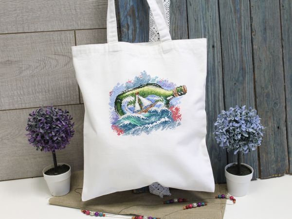 Набор для вышивания нитками МП Студия (Жар-птица), Морское послание 19х18 см