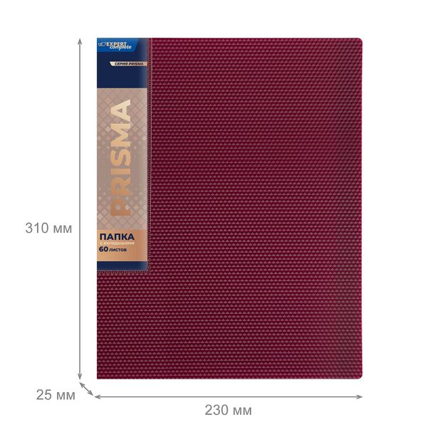 Папка с вкладышами 60 л. A4 700 мкм 25 мм, эффект 3D, 4 шт, рубиновый new EC211800126, Expert Complete EC211800126