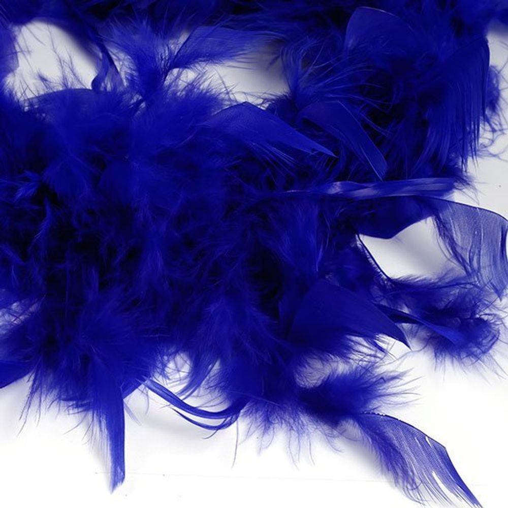 Боа из перьев 2 метра, 50 г, синий