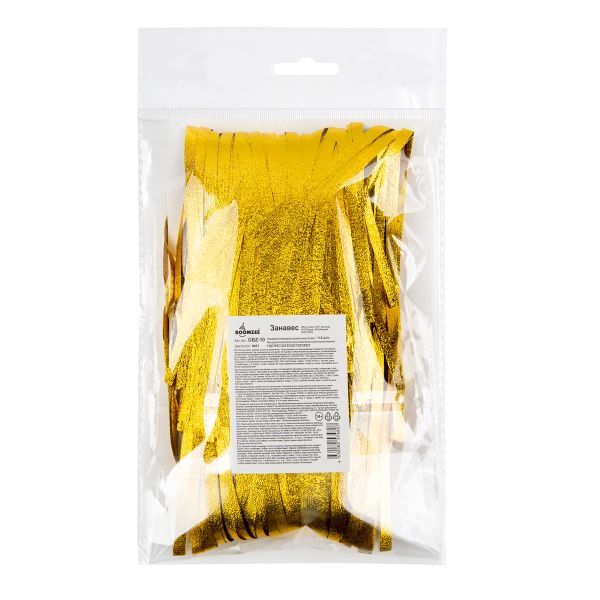 Занавес праздничный Дождик 100х200 см, 01-золотистый, матовый, Boomzee GBZ-10