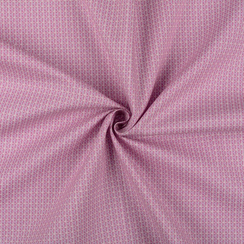 Ткань для пэчворка Peppy Бабушкин сундучок, рулон 112 см / 5 метров, БС-27 клетка я.розовый, Peppy