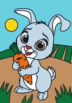 Набор для раскрашивания цветным песком №35 Кролик, 16.5х23 см, Hobbius SPT-01