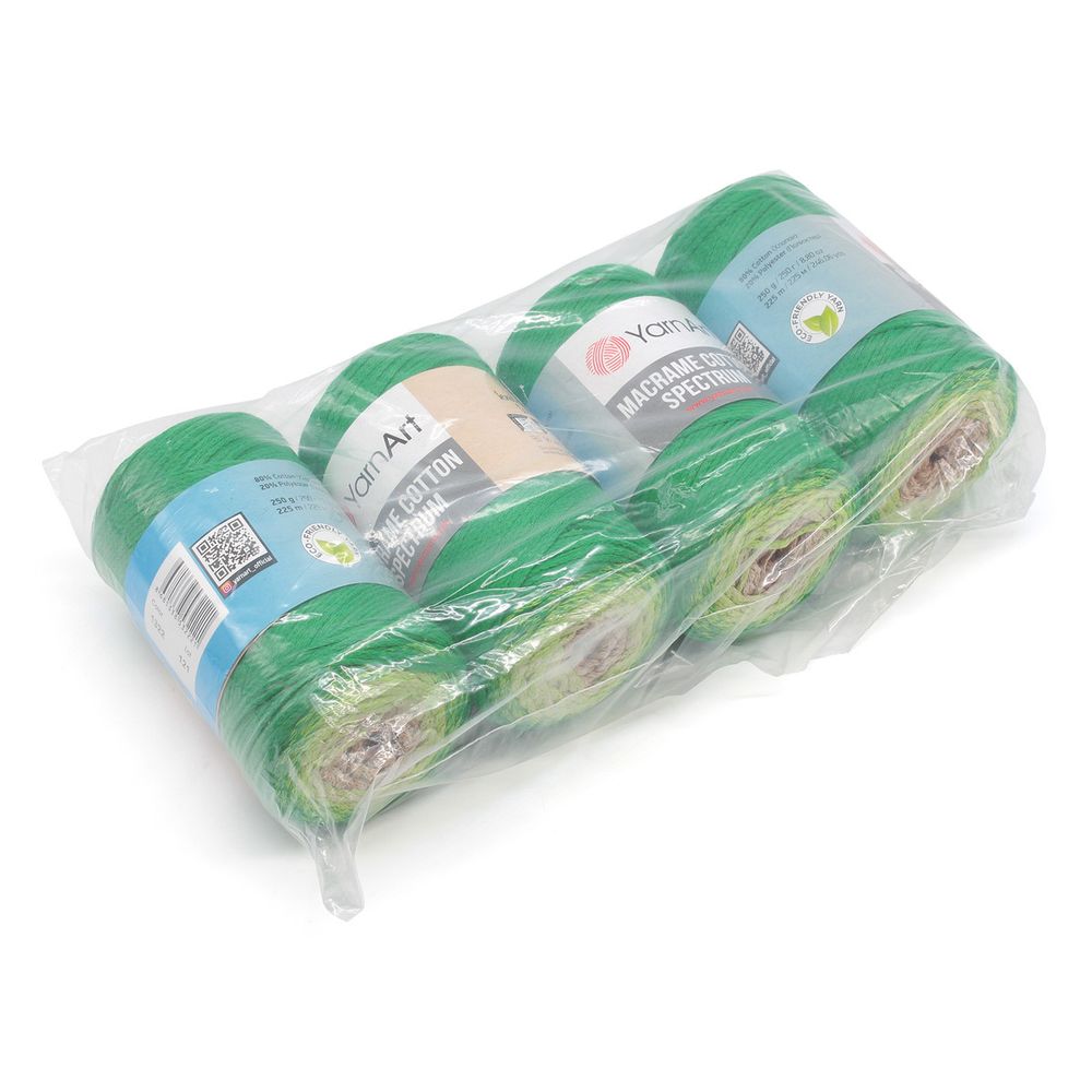 Пряжа YarnArt (ЯрнАрт) Macrame Cotton Spectrum / уп.4 мот. по 250 г, 225м, 1322
