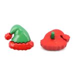 Украшения декоративные пуговицы Колпачок 34L (21 мм) на ножке, пластик (красный/зеленый), (TF-6506)