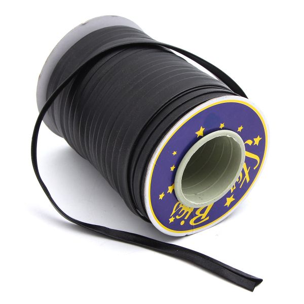 Косая бейка кожзам 10 мм / 45 метров, черный