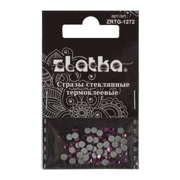 Стразы клеевые стекло 3.2 мм, 360 шт, SS12 №26 сиреневый (Amethyst), Zlatka ZRTG-1272
