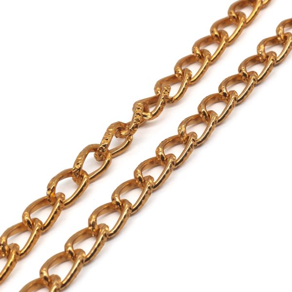 Цепь алюминиевая 7,7 мм, 5,1 мм, боб(10 м) (золото) K18310