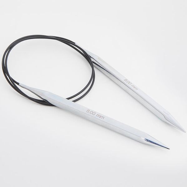 Спицы круговые Knit Pro Nova cubics 6 мм / 80 см, никелированная латунь, серебристый, 12201