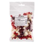 Бусины пластик ⌀8, 10, 12, 14, 18, 22 мм, 100±10 г, №04 красный, Zlatka BWMX