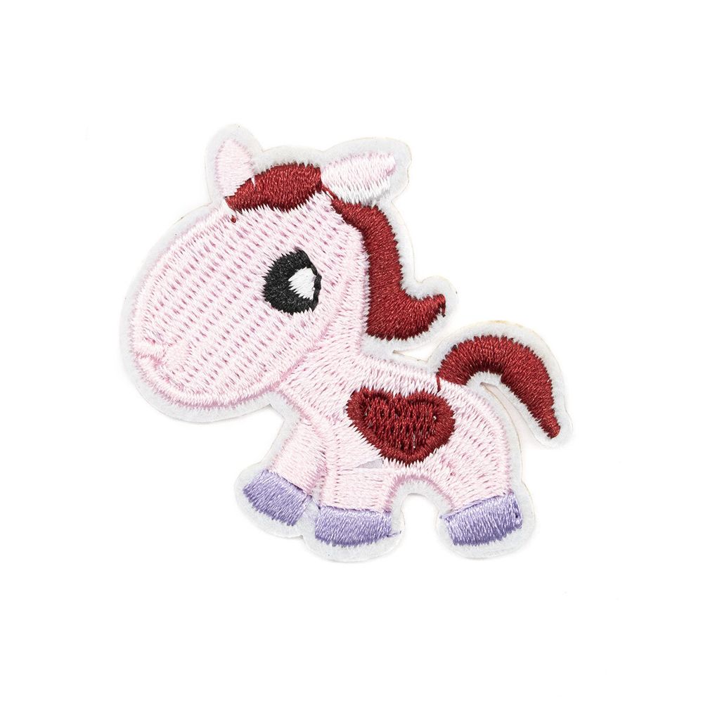 Термоаппликация Лошадка с сердечком, розовая 5,2х4,5см, Hobby&amp;Pro