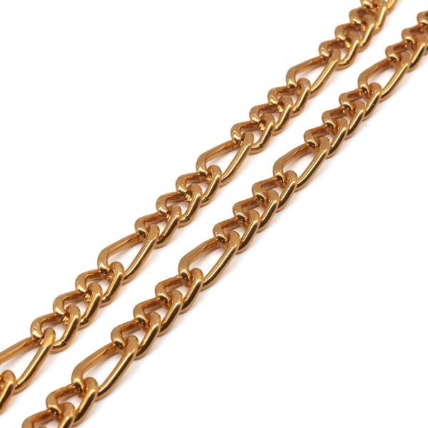 Цепь алюминиевая 12,1 мм, 6,0 мм + 8,0 мм, 6,0 мм, боб(10 м) (золото) K16326