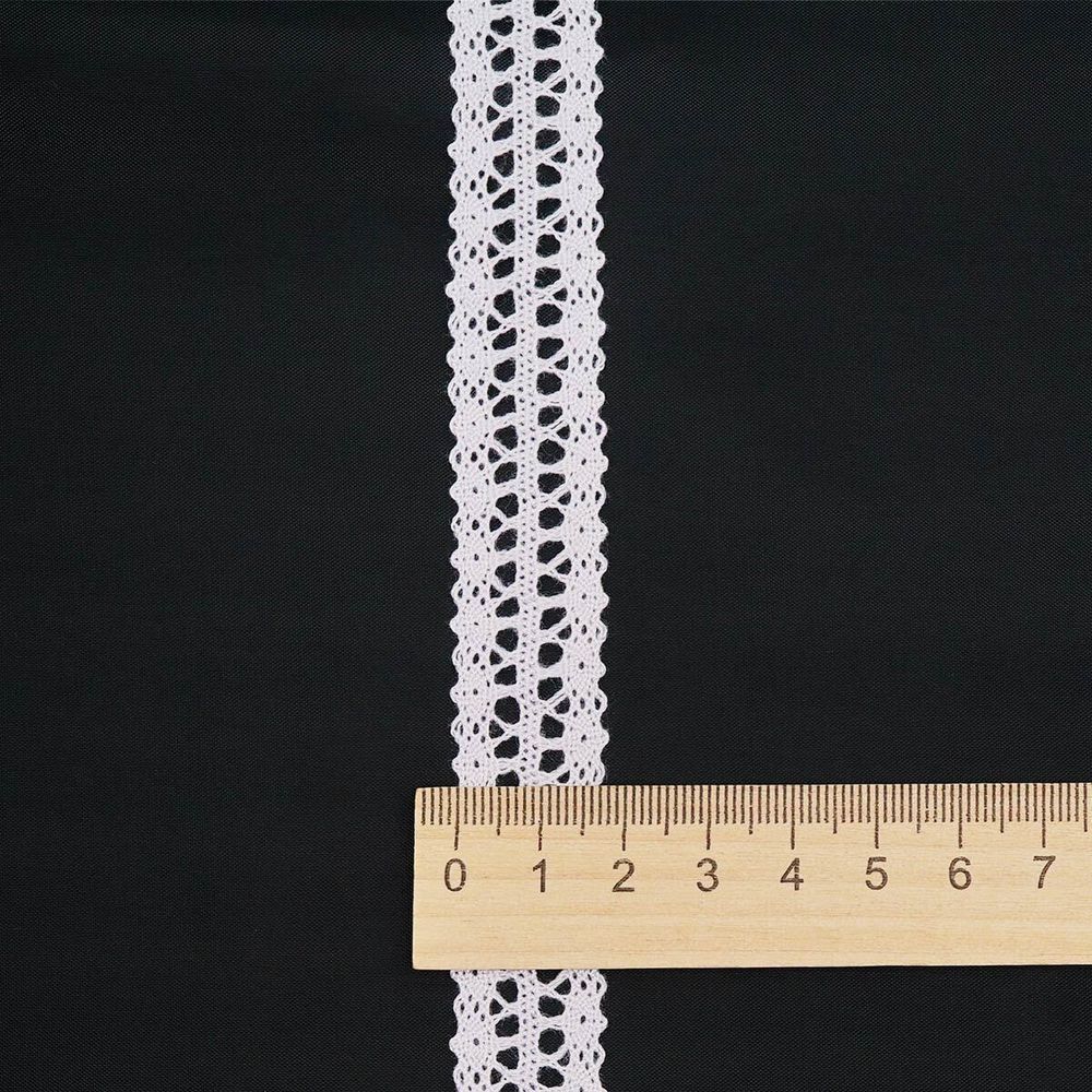 Кружево вязаное (тесьма) 16.5 мм / 13.72 метра, белый, 3AR3388