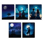 Тетрадь ученическая общая, глянцевая ламинация A5 60 л. на скобе 65 г/м², белизна 100% 10 шт клетка, 01519 Романтика заката, Светоч Т200