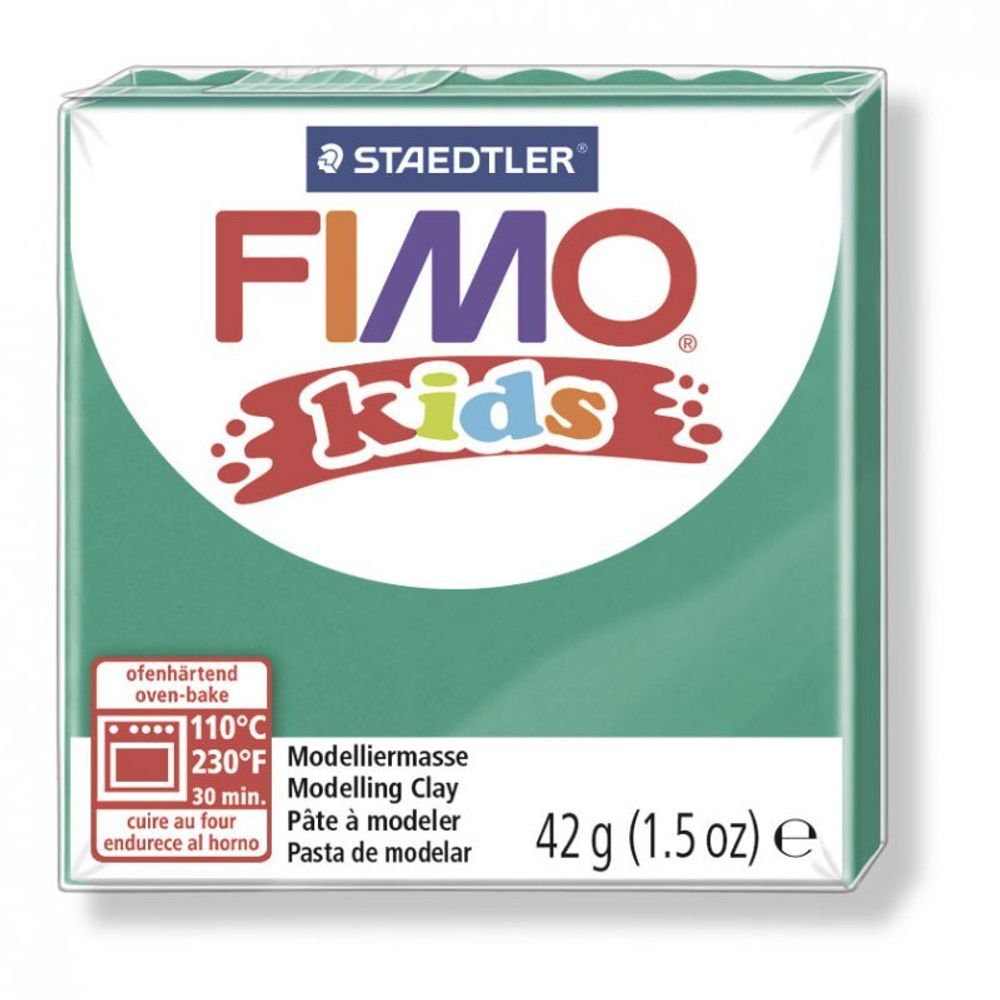 Полимерная глина для детей Fimo Kids, уп. 42 гр, цв. зеленый, 8030-5